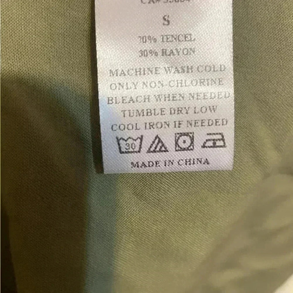 NWT Sage the label dark green long sleeve button down mini shirt dress S - Picture 5 of 5